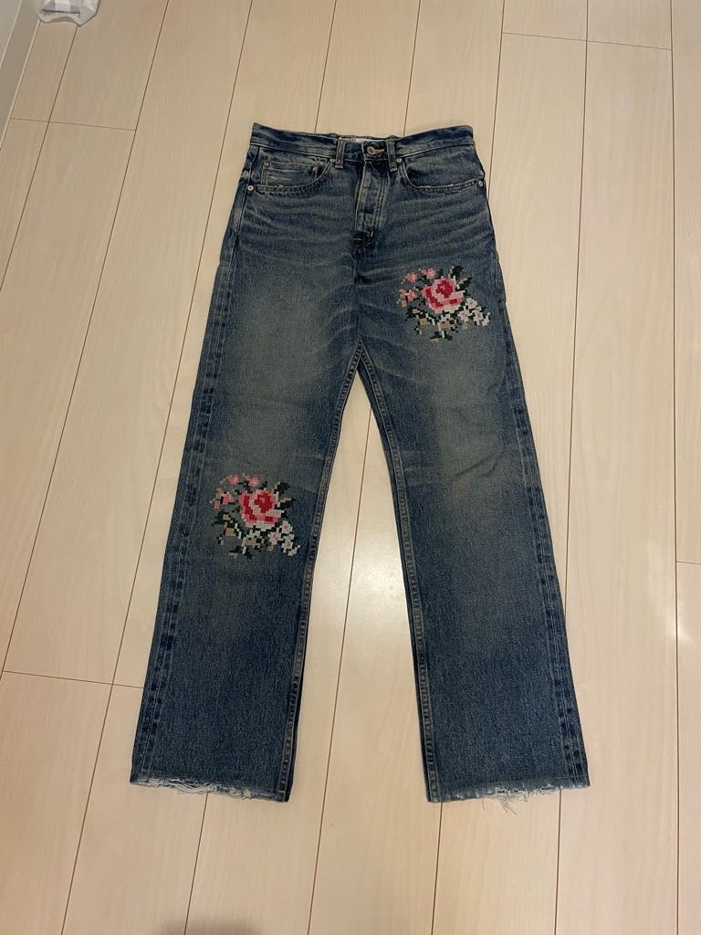 sold out】dairiku Flower デニムパンツ インディゴ - ARCHIVESTOCK