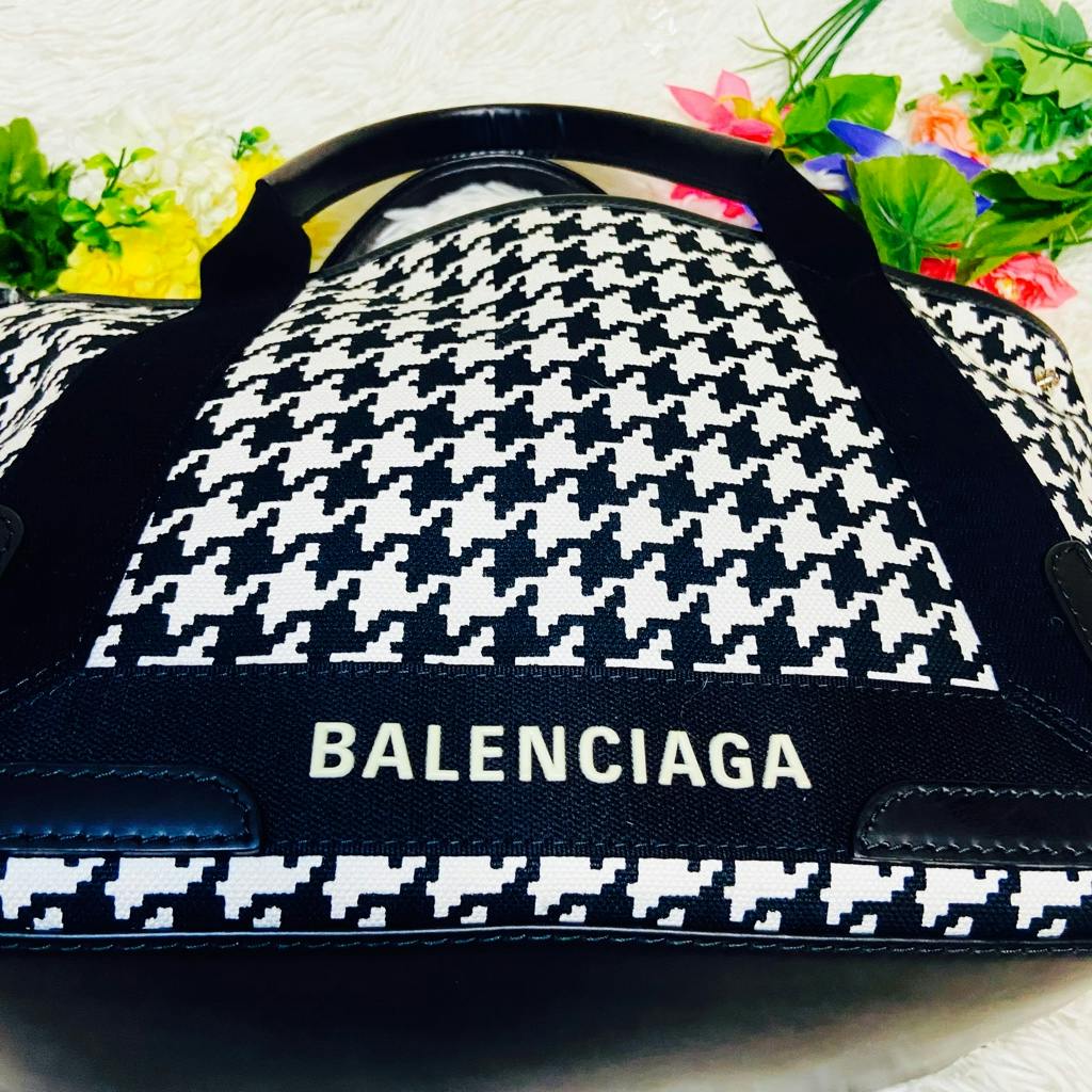 ポーチ付✨BALENCIAGA✨バレンシアガ✨トートバッグ✨千鳥柄