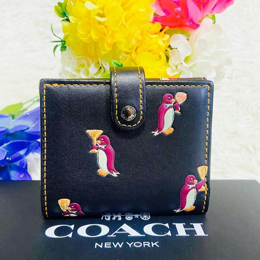 本革✨COACH✨コーチ✨財布✨ペンギン✨シャンパン✨グラブタンレザー✨アニマル 本革✨COACH✨コーチ✨財布✨ペンギン✨シャンパン✨グラブ