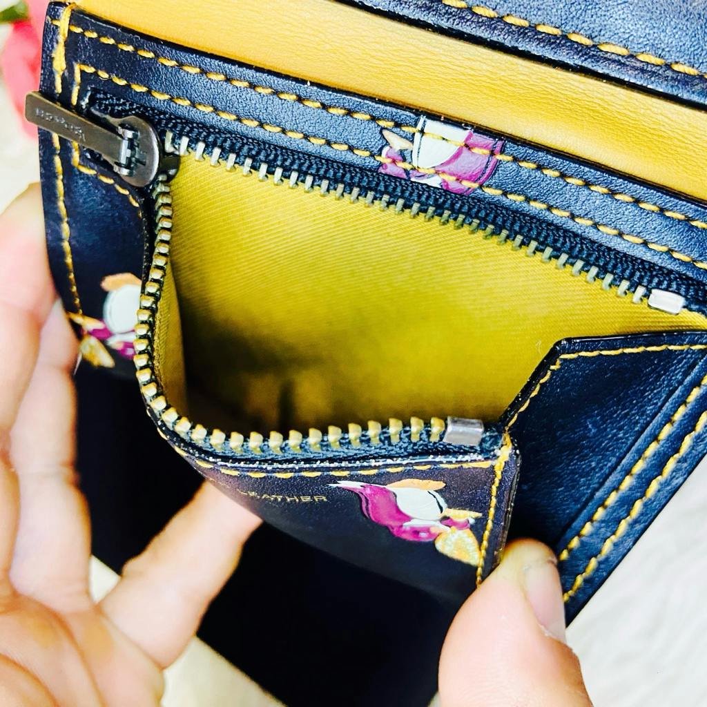 本革✨COACH✨コーチ✨財布✨ペンギン✨シャンパン✨グラブタンレザー