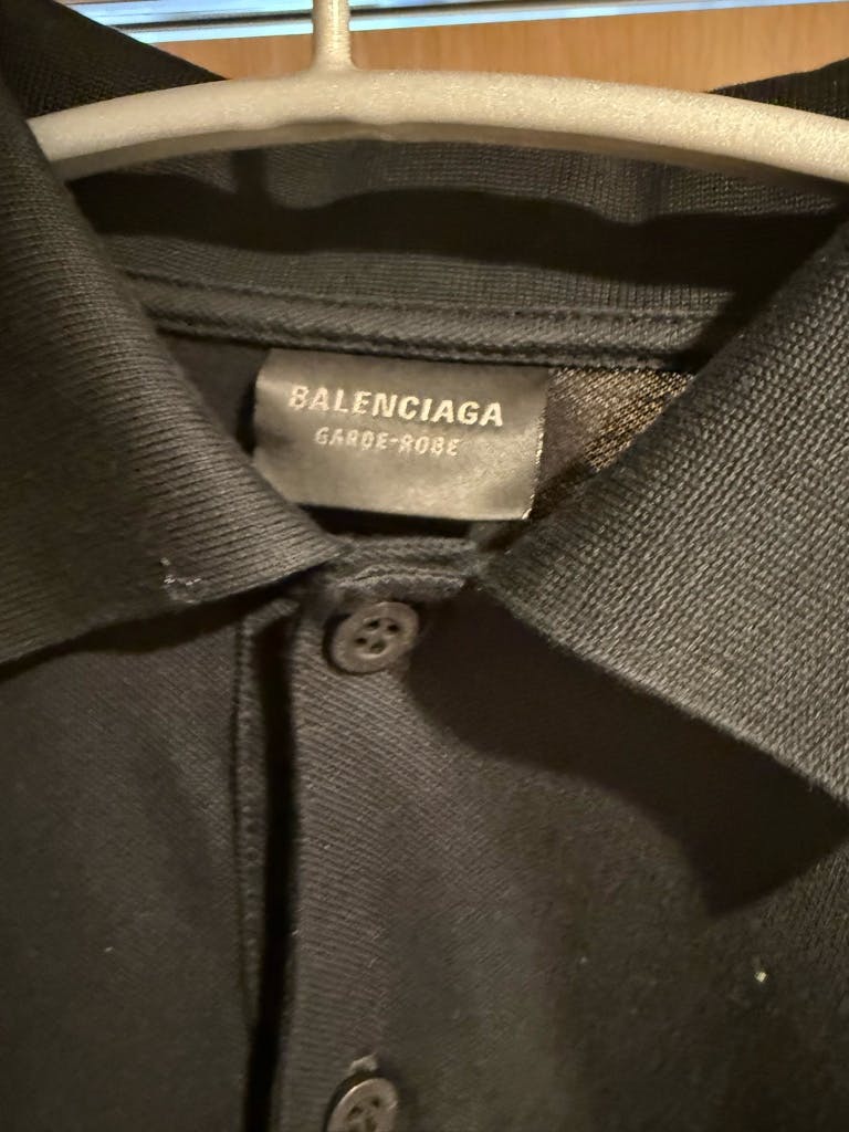 BALENCIAGA garde robe ポロシャツ　サイズ5 Balenciaga: Black BB Garderobe Polo | SSENSE