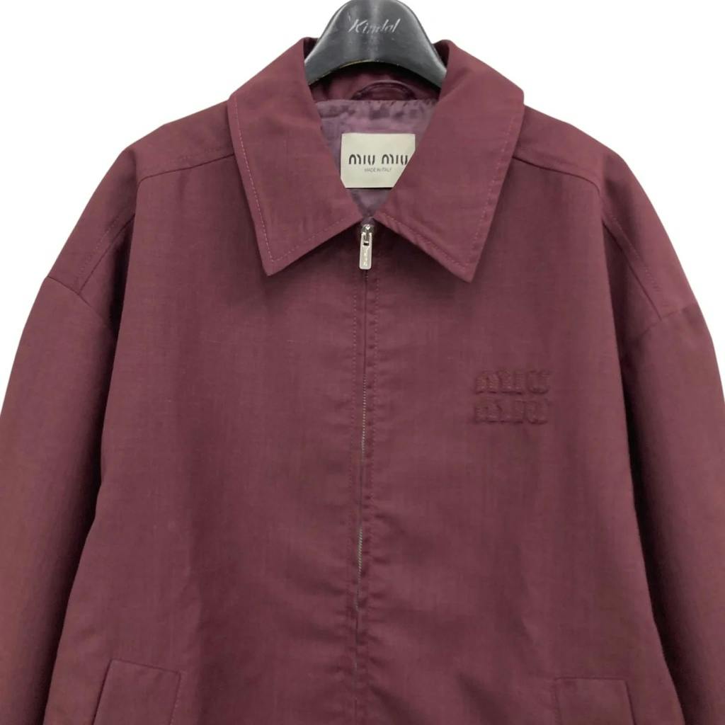 MIU MIUミュウミュウ 24SS ロゴワッペン ジップアップ モヘア