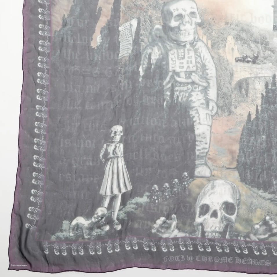 超希少◇Chrome Hearts クロムハーツ FOTI フォティ スカル スカーフ