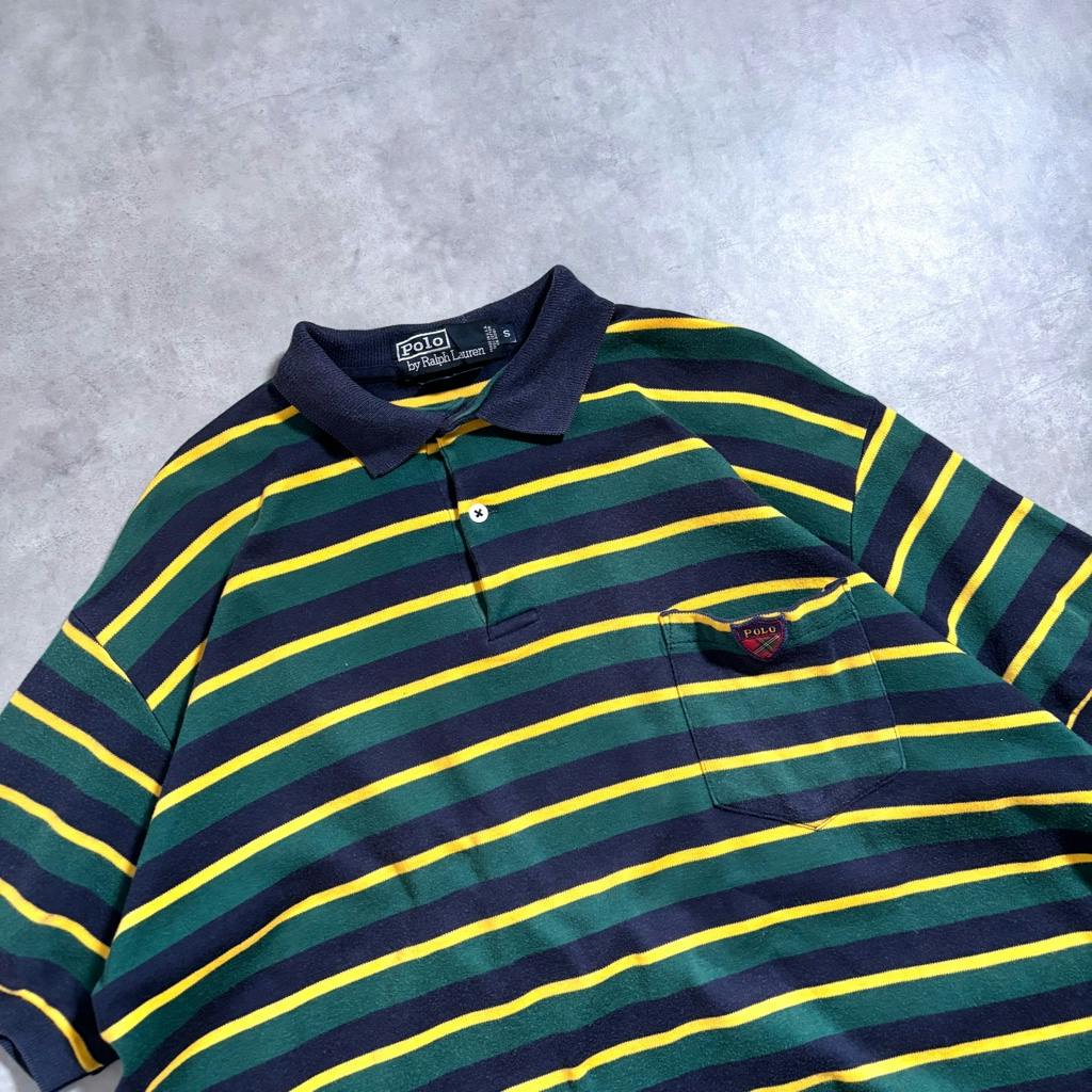 90s POLO BY RALPH LAUREN border polo shirt Made in USA
