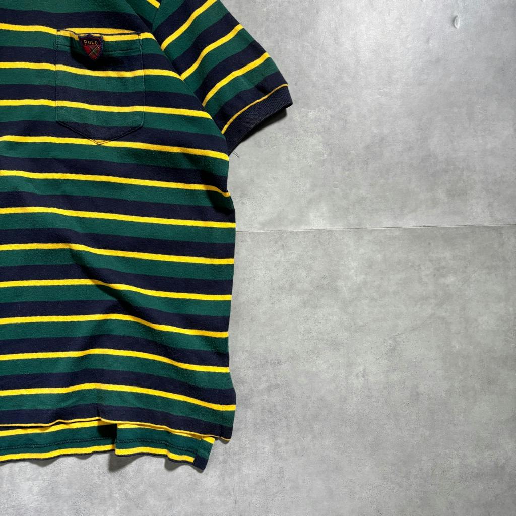 90s POLO BY RALPH LAUREN border polo shirt Made in USA