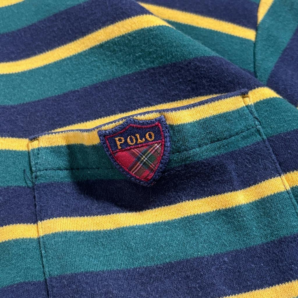 90s Polo Ralph Lauren USA製 Boarder Polo 90s POLO BY RALPH LAUREN border polo shirt Made in USA
