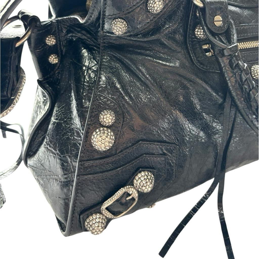 BALENCIAGA NEO CAGOLE S RHINESTONE BAG - ARCHIVESTOCK