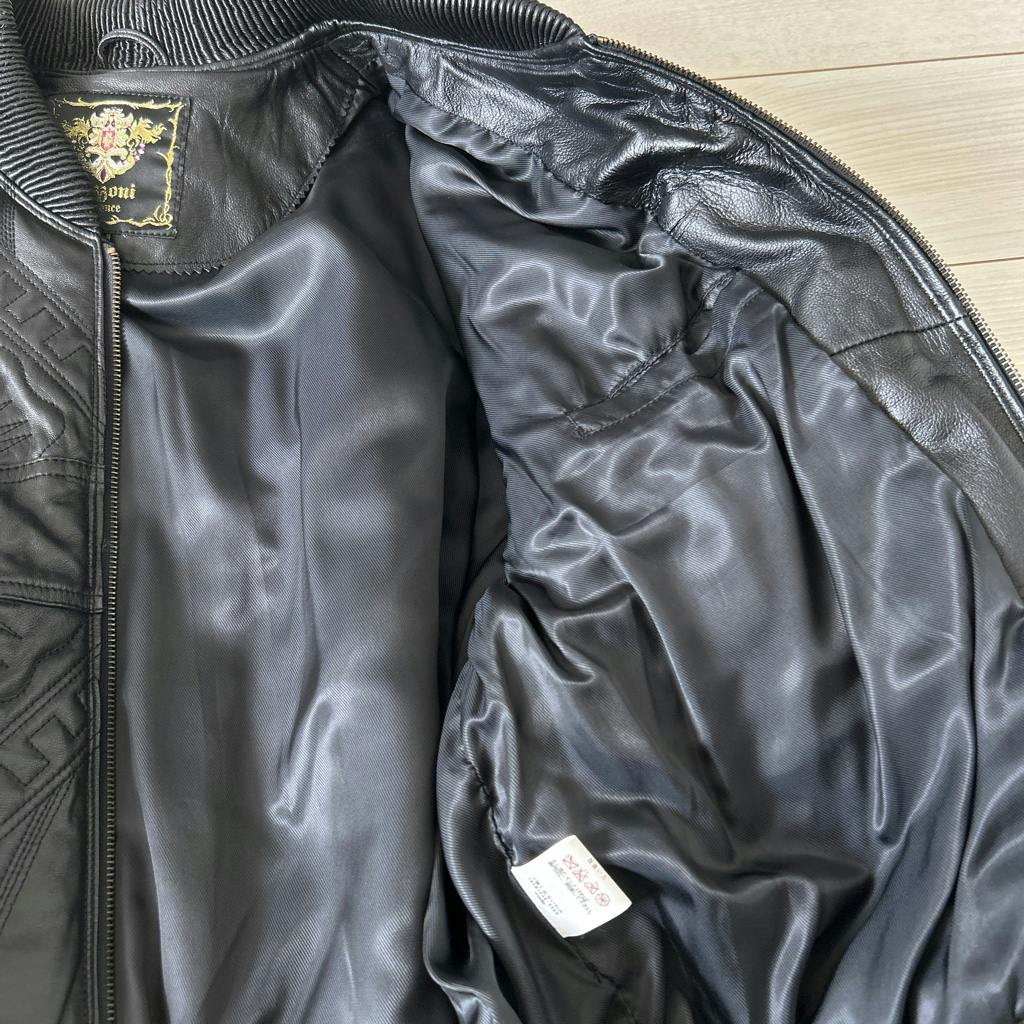 maggoni elegance羊革 ボンバージャケット レザーブルゾン maggoni elegance 羊革 オールレザー ボンバージャケット - ARCHIVESTOCK
