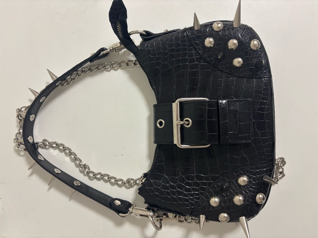 JUNYA WATANABE クロコ型押しニードルスタッズ付ショルダー