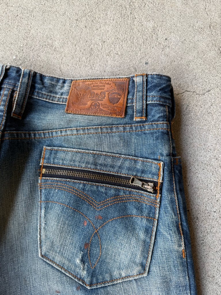 DOLCE&GABBANA ARCHIVE DAMAGE PAINT JEANS - ARCHIVESTOCK
