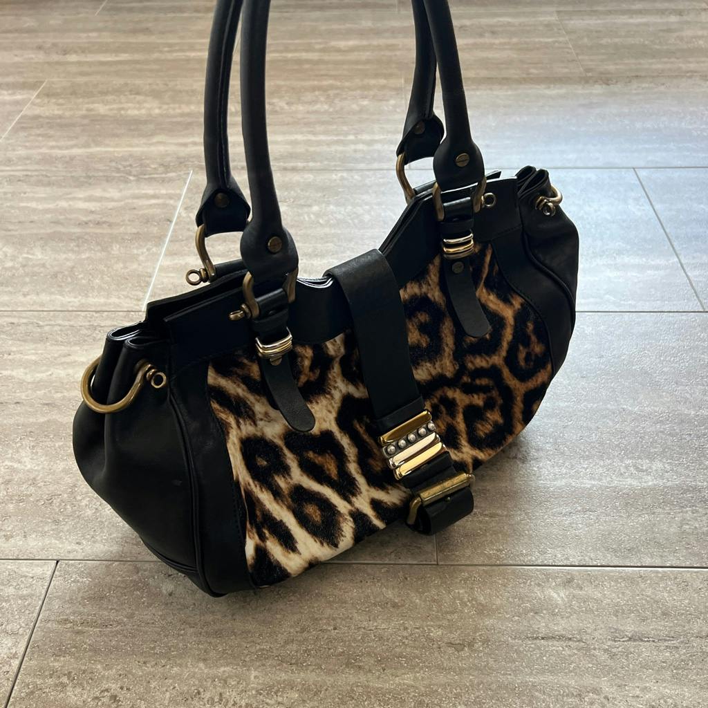 バッグ justcavalli leather leopard bag 00s y2k Justcavalli Leather Leopard Bag Y2K 00S Female Vintage