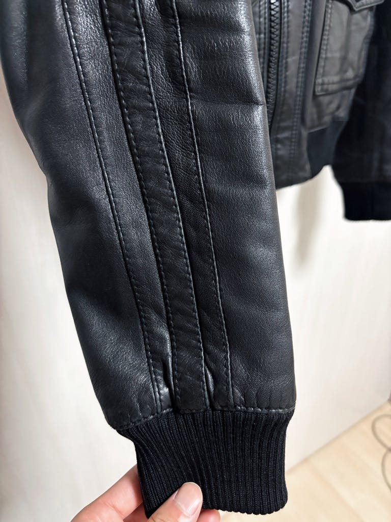 05AW 袖ライン ボアレザージャケット ディオールオム Dior Homme