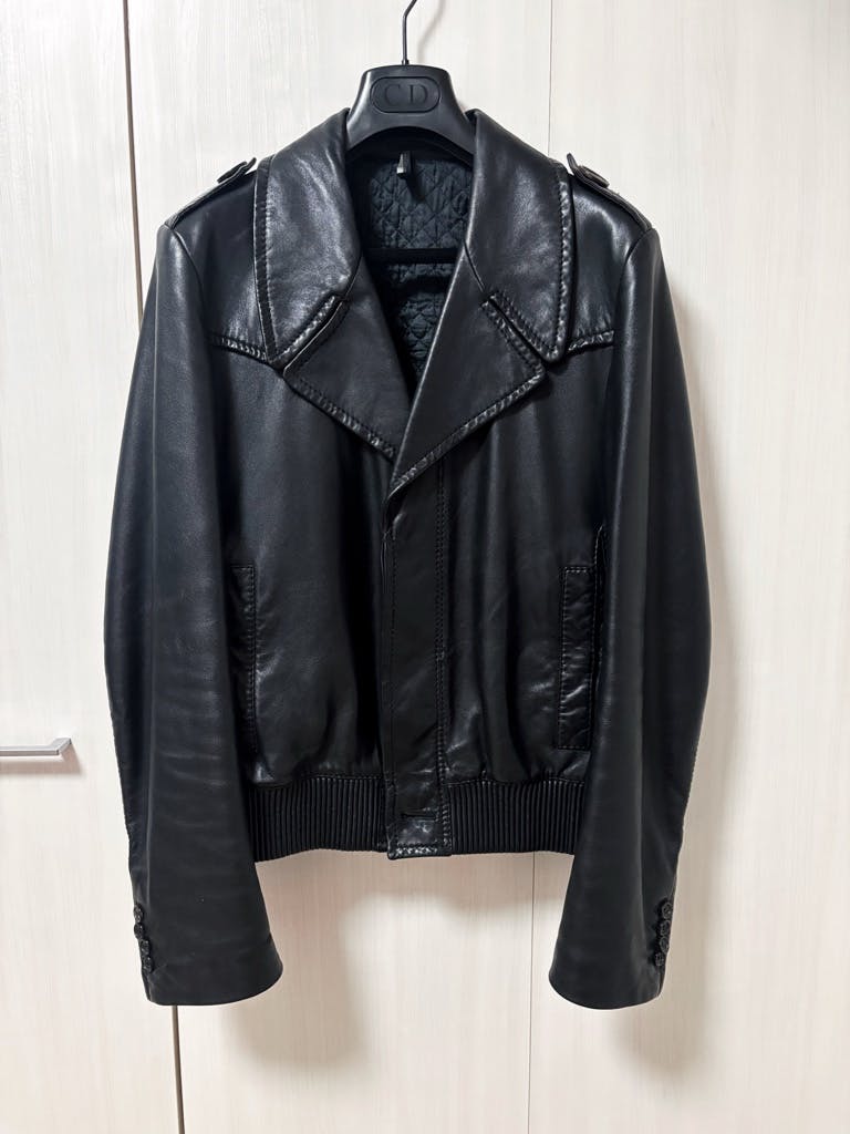 05awアーカイブ ディオールオム レザージャケット ブルゾン フランス製 44 05AW フランス製 レザージャケット ブルゾン 44 ディオールオム