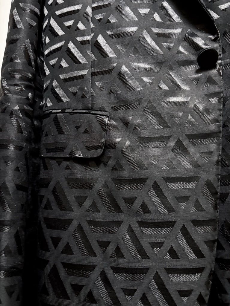 16AWクチュールピース サンローランパリ 幾何学柄 スモーキングジャケット 16AWクチュールピース サンローランパリ 幾何学柄 スモーキングジャケット