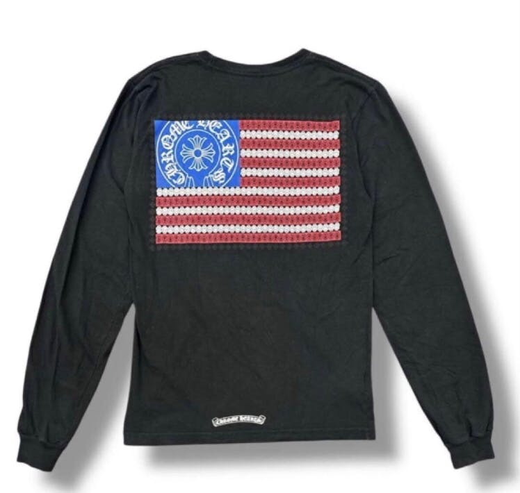 クロムハーツ アメリカ国旗 星条旗 長袖 ロンT Chrome hearts アメリカ国旗 ロンT サイズM - ARCHIVESTOCK