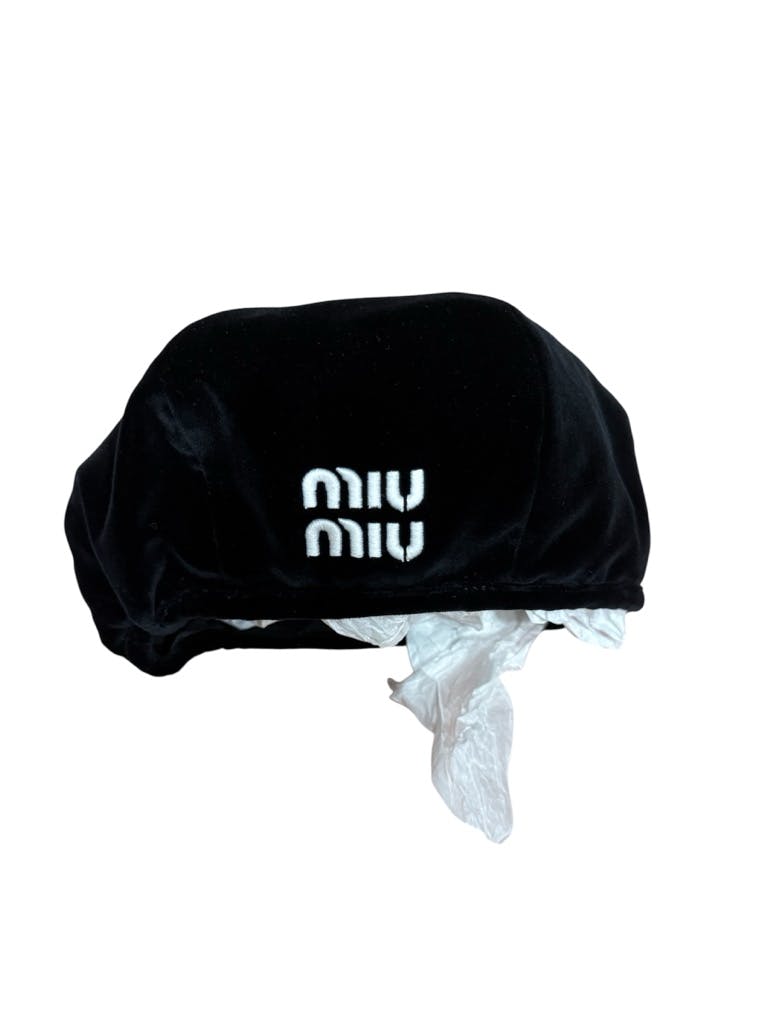 miu miu ベレー帽 miu miu ベレー帽 黒 ベルベット M - ARCHIVESTOCK