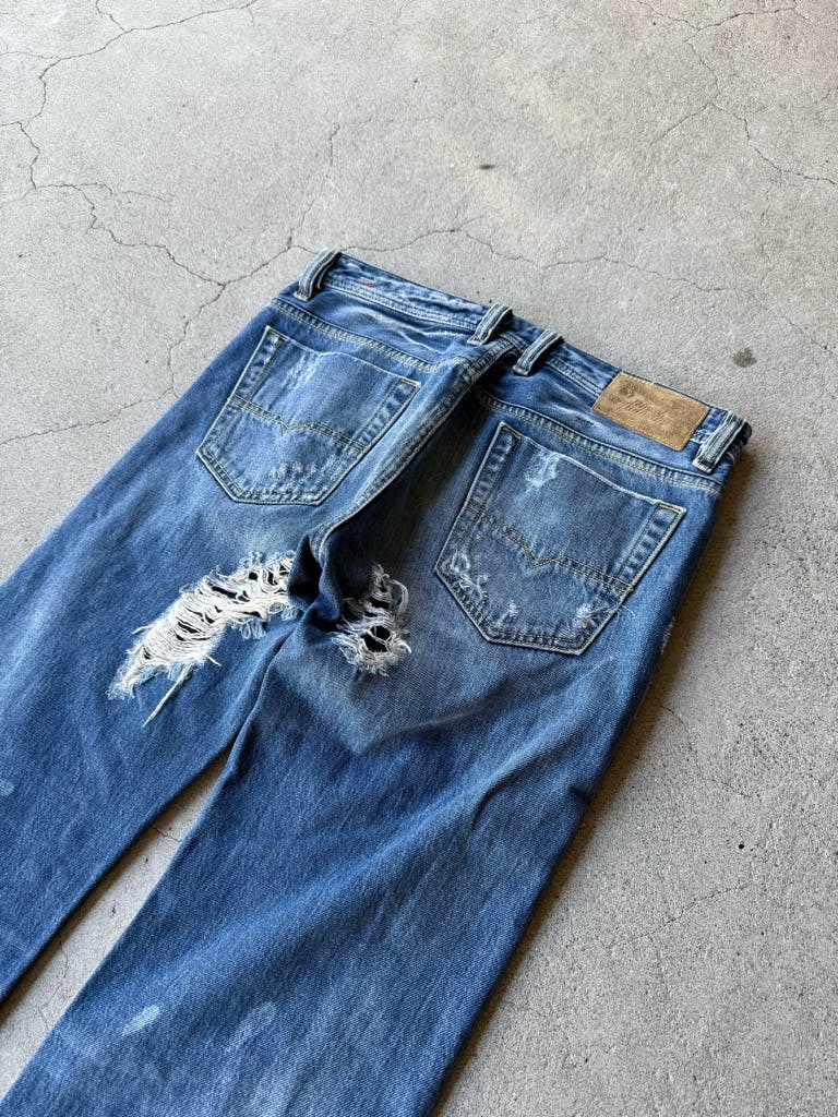 パンツ archive DIESEL straight denim y2k grunge DIESEL ARCHIVE Y2K DESTROY DAMAGE STRAIGHT JEANS - ARCHIVESTOCK
