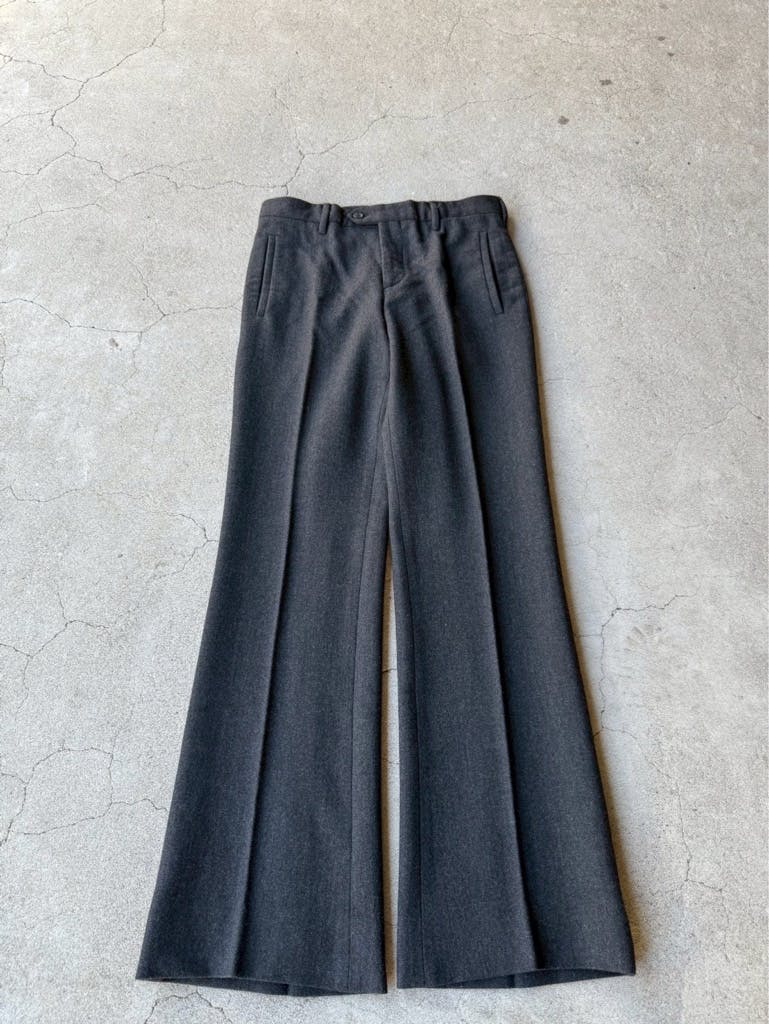 スーツ prada archive wide flare slacks pants PRADA ARCHIVE VIRGIN WOOL GRAY SLACKS - ARCHIVESTOCK