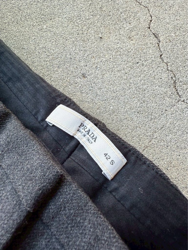 パンツ 00s PRADA archive flare slacks PRADA ARCHIVE VIRGIN WOOL FLARE SLACKS - ARCHIVESTOCK