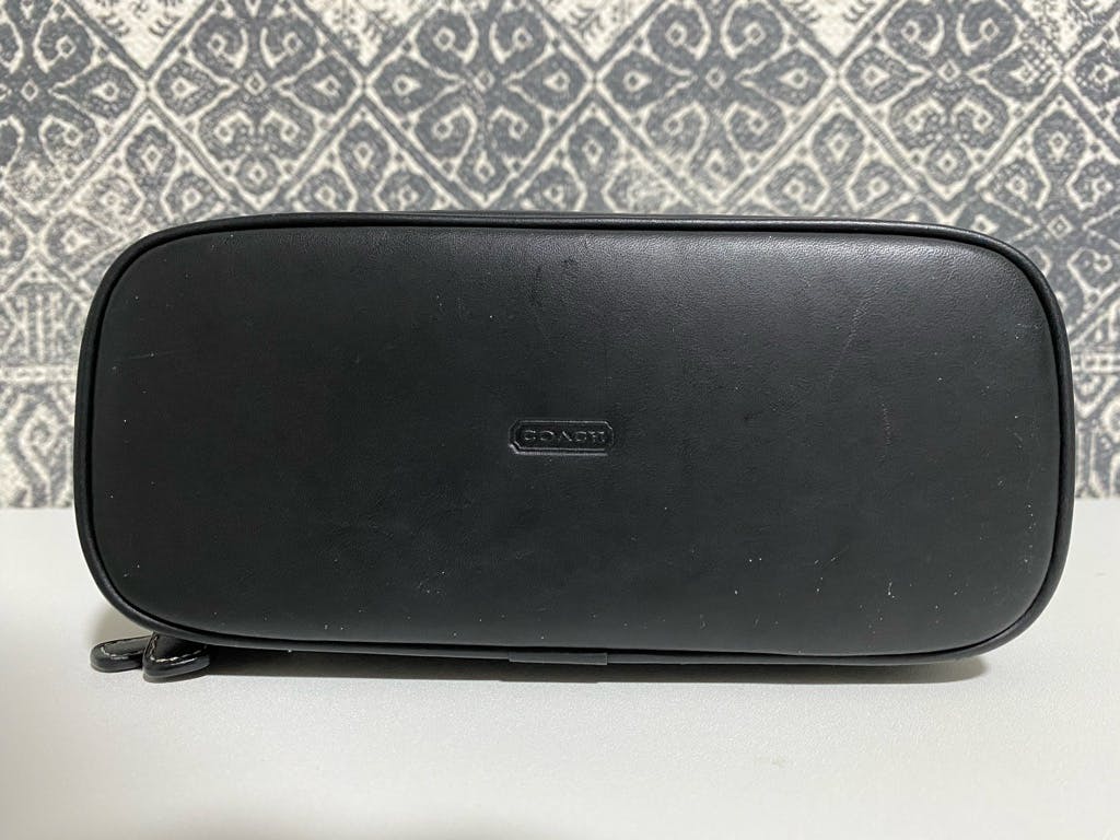 COACH ミニシグネチャー ハンドバッグ 良品】COACH コーチ ミニシグネチャー キャンバス×レザー