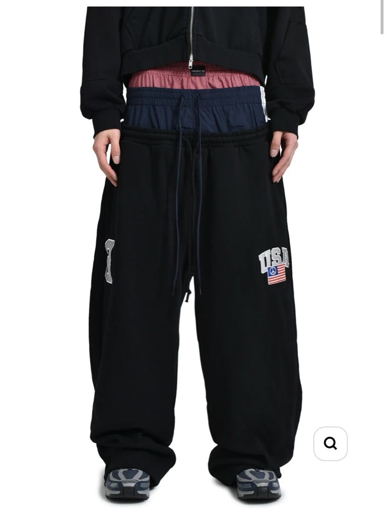project g/r 3layered sweat pants サイズ2 PROJECT G/R 3 LAYERED SWEAT PANTS / BLK - ARCHIVESTOCK