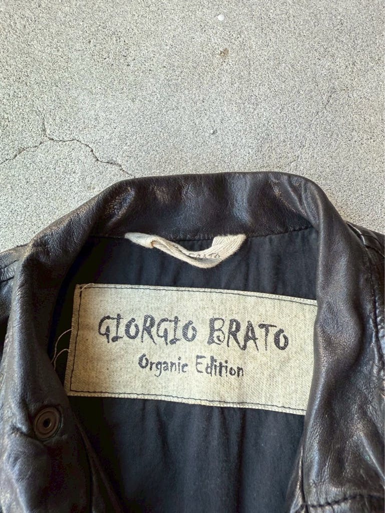 ジャケット・アウター Giorgio Brato leather jacket archive GIORGIO BRATO ARCHIVE BLACK LAMB LEATHER JACKET - ARCHIVESTOCK