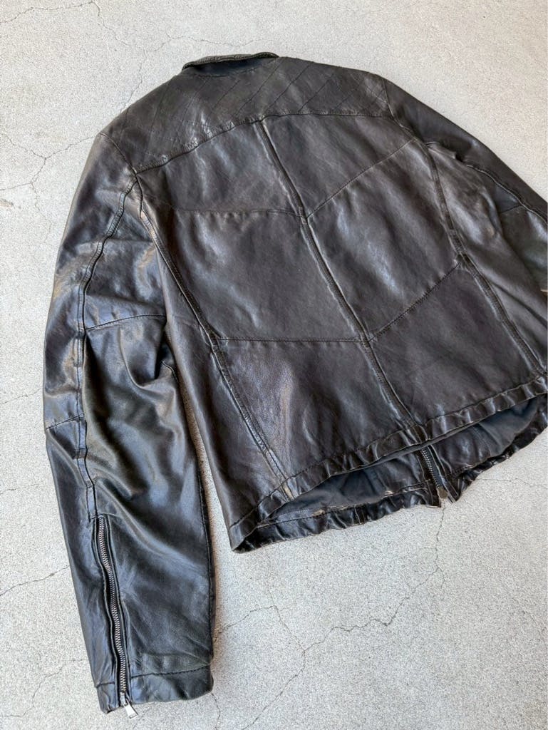 ジャケット・アウター Giorgio Brato leather jacket archive GIORGIO BRATO ARCHIVE BLACK LAMB LEATHER JACKET - ARCHIVESTOCK