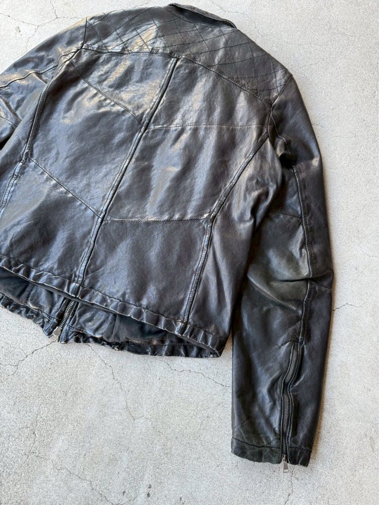 ジャケット・アウター Giorgio Brato leather jacket archive GIORGIO BRATO ARCHIVE BLACK LAMB LEATHER JACKET - ARCHIVESTOCK
