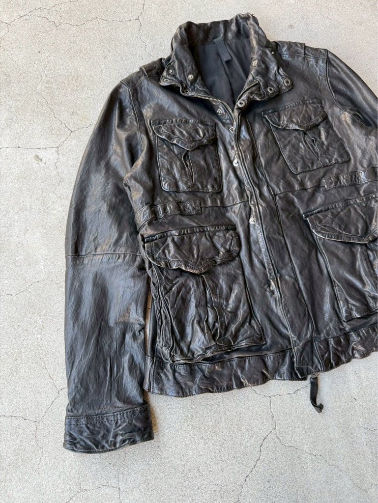 00's DESIGNWORKS Archive Black Sheep Skin Leather Jacket