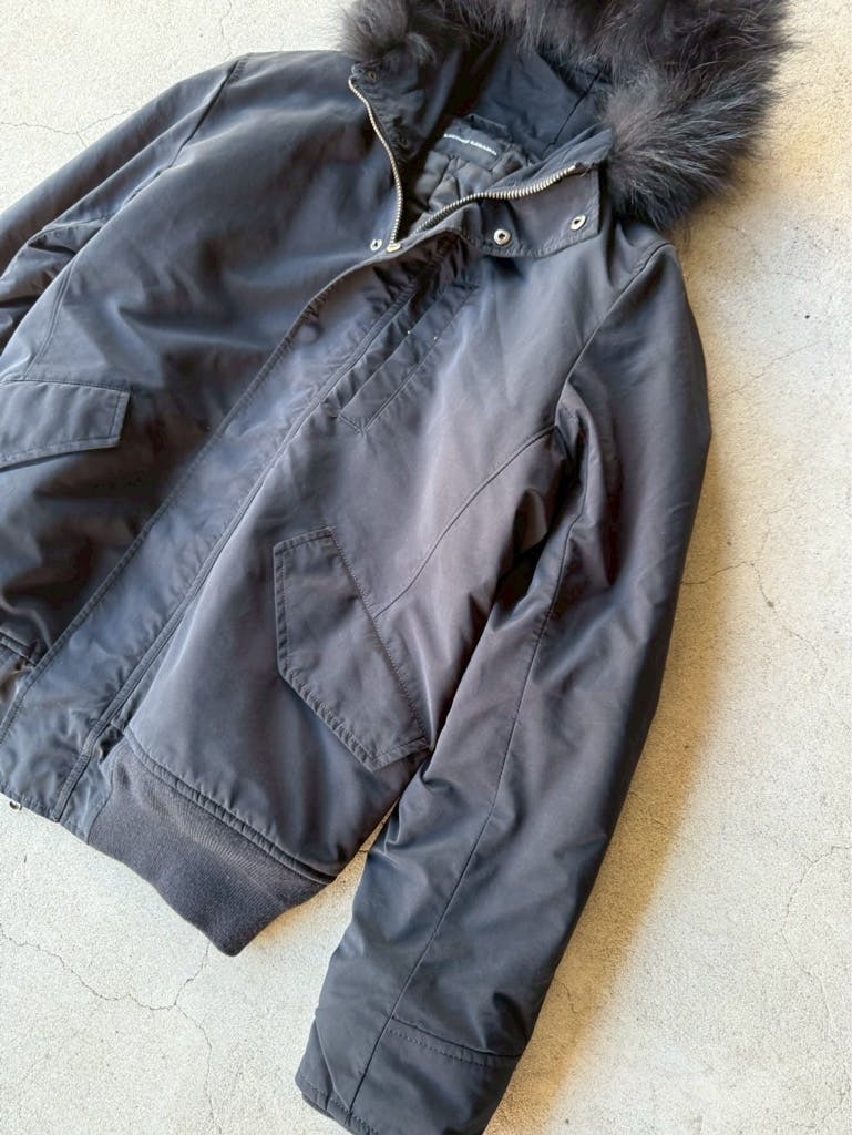 Rare Japanese Label Y2K LOUNGE LIZARD Archive Black Fur Down