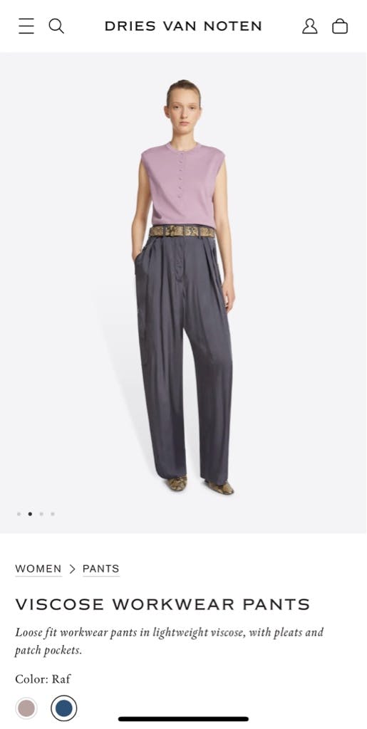 DRIES VAN NOTEN 25ssビスコースワークパンツ グレー DRIES VAN NOTEN 25ssビスコースワークパンツ グレー