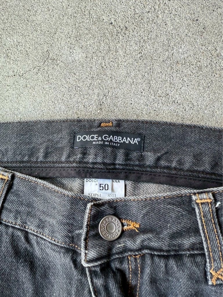 DOLCE&GABBANA ARCHIVE DARK GRAY STRAIGHT JEANS - ARCHIVESTOCK