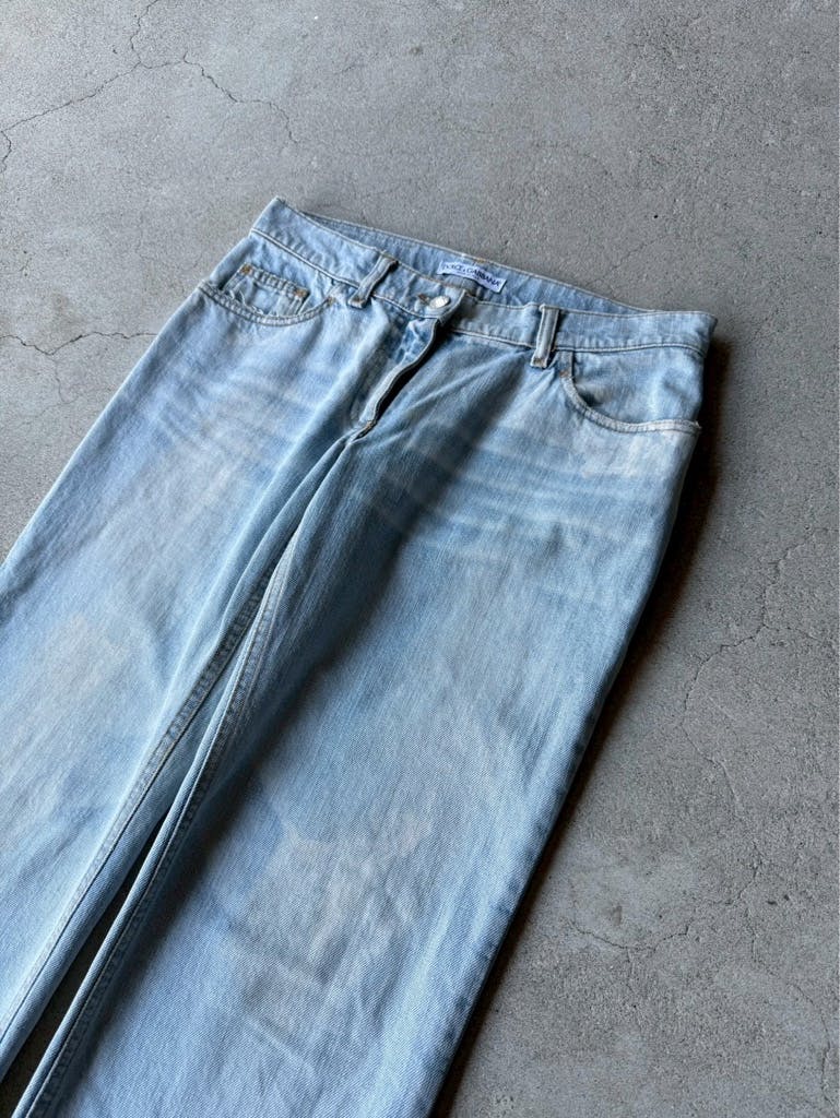 DOLCE&GABBANA ARCHIVE Paint Damage Straight Jeans - ARCHIVESTOCK DOLCE&GABBANA ARCHIVE Paint Damage Straight Jeans - ARCHIVESTOCK