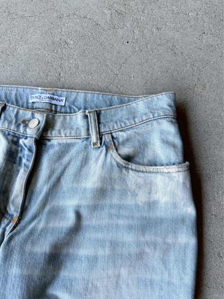 DOLCE&GABBANA ARCHIVE Paint Damage Straight Jeans - ARCHIVESTOCK DOLCE&GABBANA ARCHIVE Paint Damage Straight Jeans - ARCHIVESTOCK