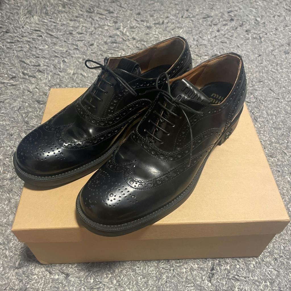 MiuMiu Church's レースアップ サイズ40.5 9/6(水）「チャーチ×ミュウミュウ」コラボレーションシューズ