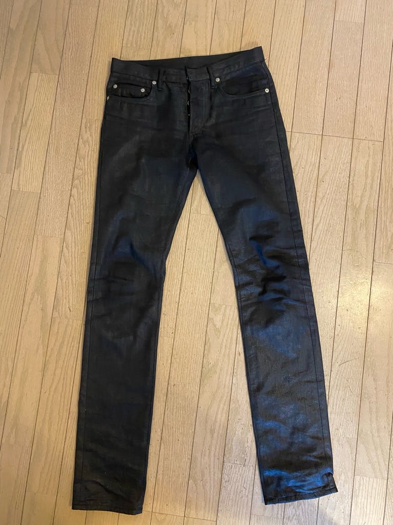 dior homme エディ期コーティングラスター加工デニムブラック