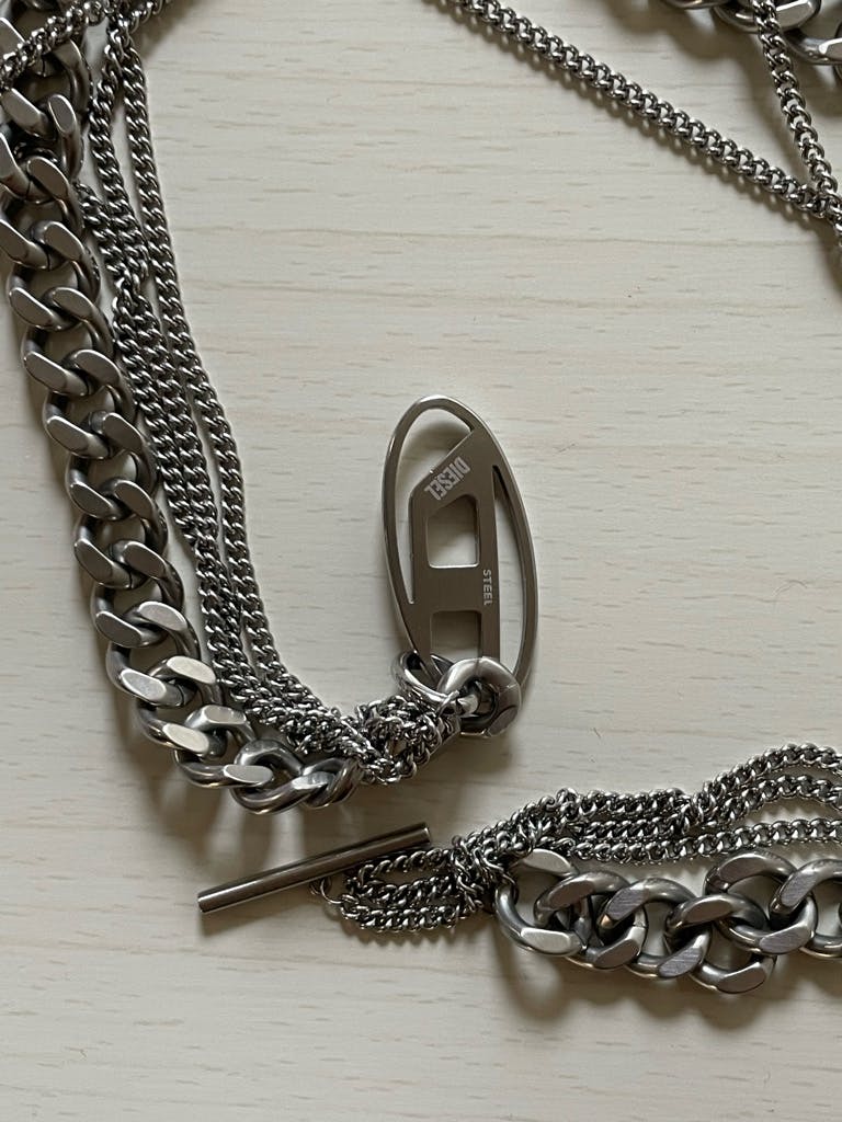 DIESEL シルバー ステンレス ネックレス DIESEL シルバーネックレス ステンレス - ARCHIVESTOCK