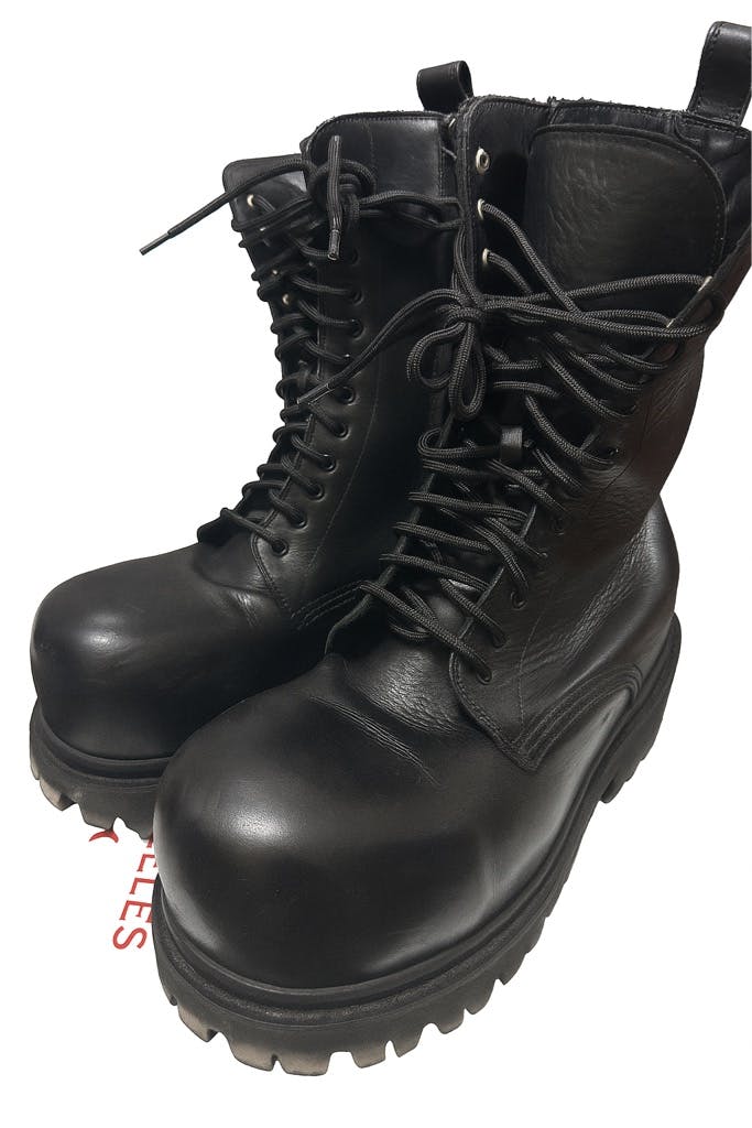 靴 BALENCIAGA stomper boots size42 Stomper leather boots in black - Balenciaga | Mytheresa