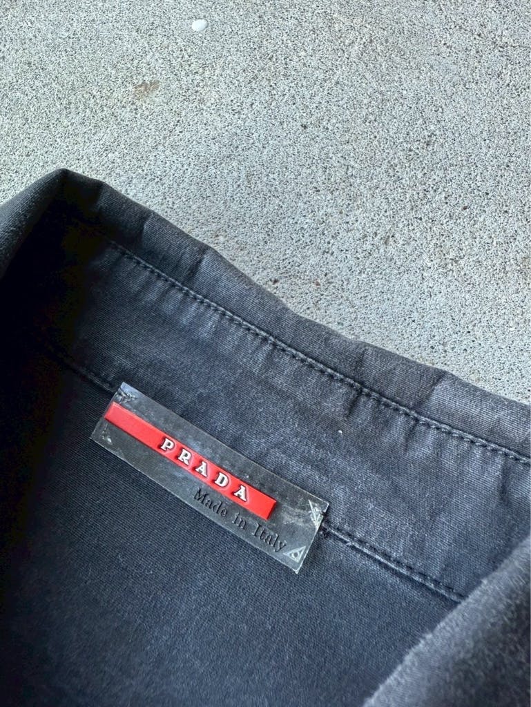 PRADA SPORT 00's Archive Fly Front Black Shirt - ARCHIVESTOCK