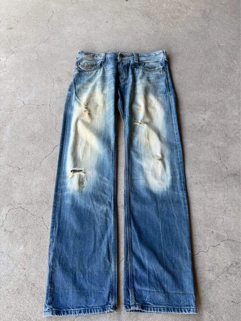 パンツ archive DIESEL grunge crashed denim y2k archive crashed denim pants grunge y2k