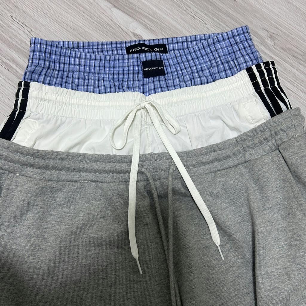 PROJECT G/R 3 LAYERED SWEAT PANTS MELANGE GRAY スウェット