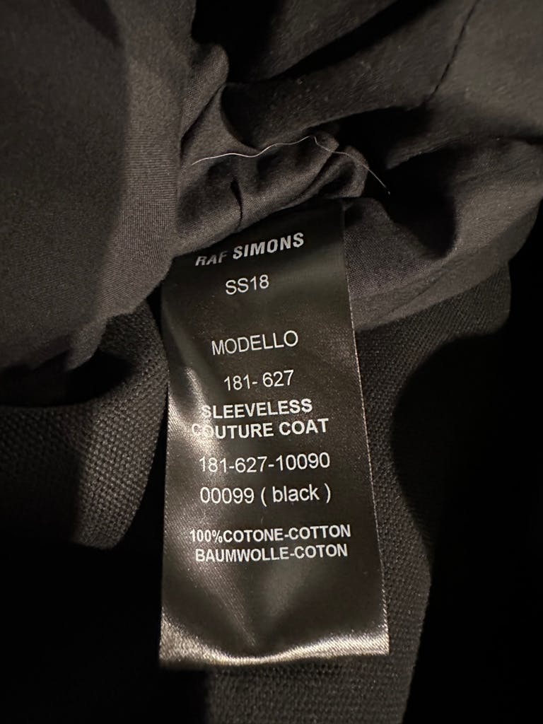 RAF SIMONS 18ss ノースリーブコート