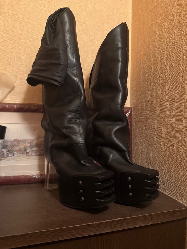 Rick Owens 23FW LUXOR FLARED PLATFORMS 41 KISS BOOTS - ARCHIVESTOCK