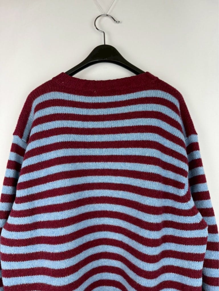 90's agnes b. homme Vintage Oversized Border Wool Knit