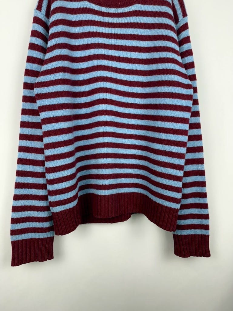 90's agnes b. homme Vintage Oversized Border Wool Knit