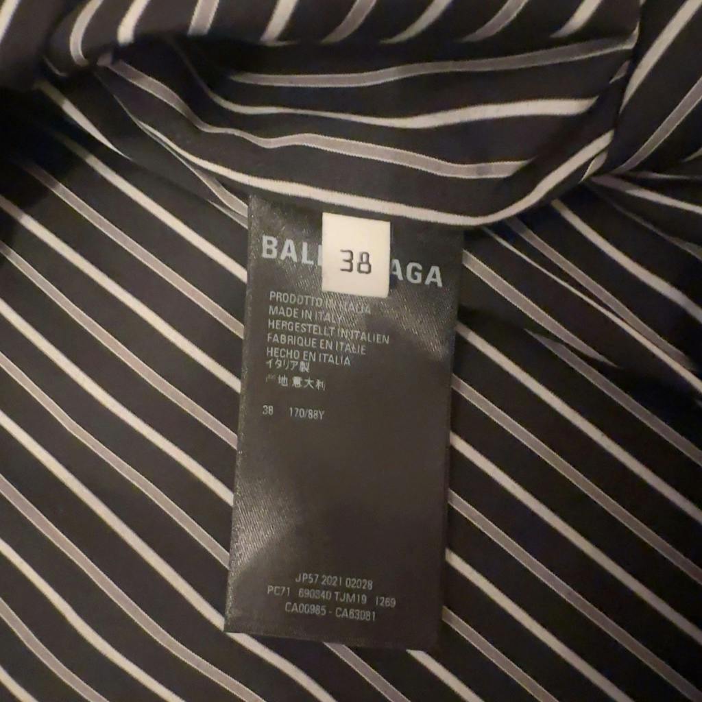 BALENCIAGA オーバーサイズ ストライプ シャツ 長袖 38 ブラック