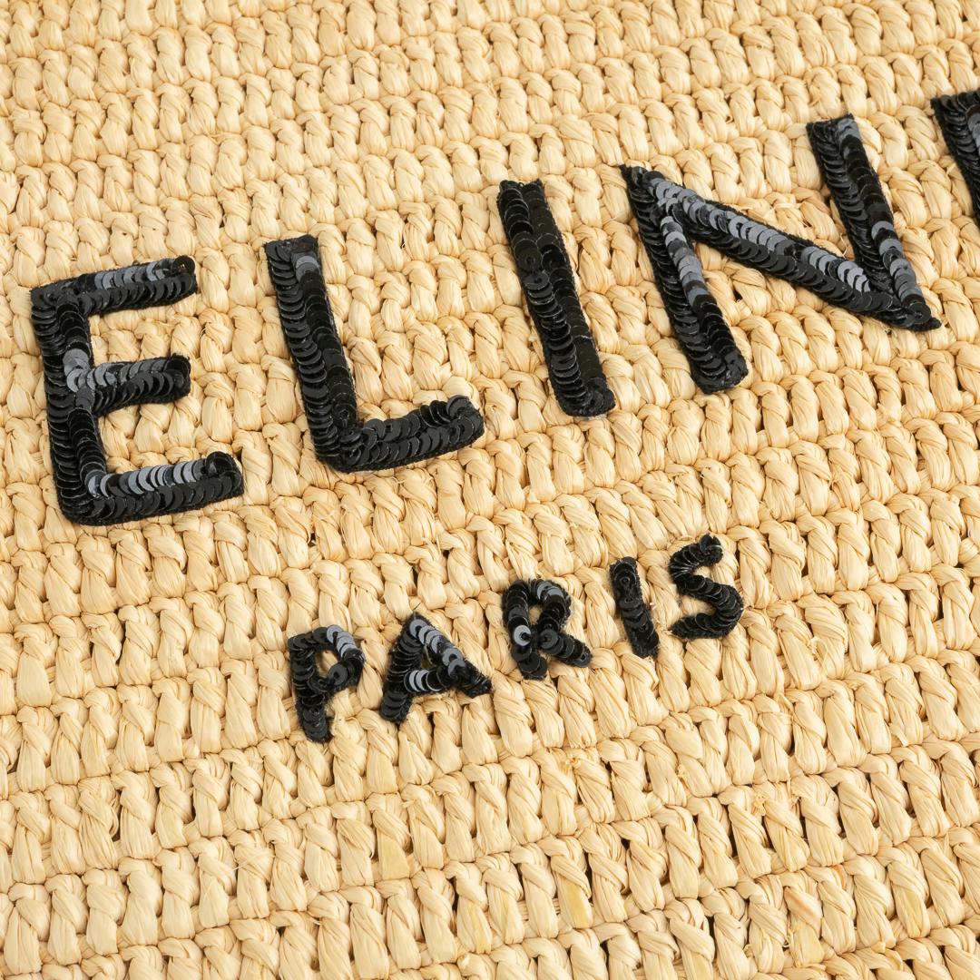 CELINE セリーヌ ラフィア クラッチバッグ ベージュ ブラック 黒