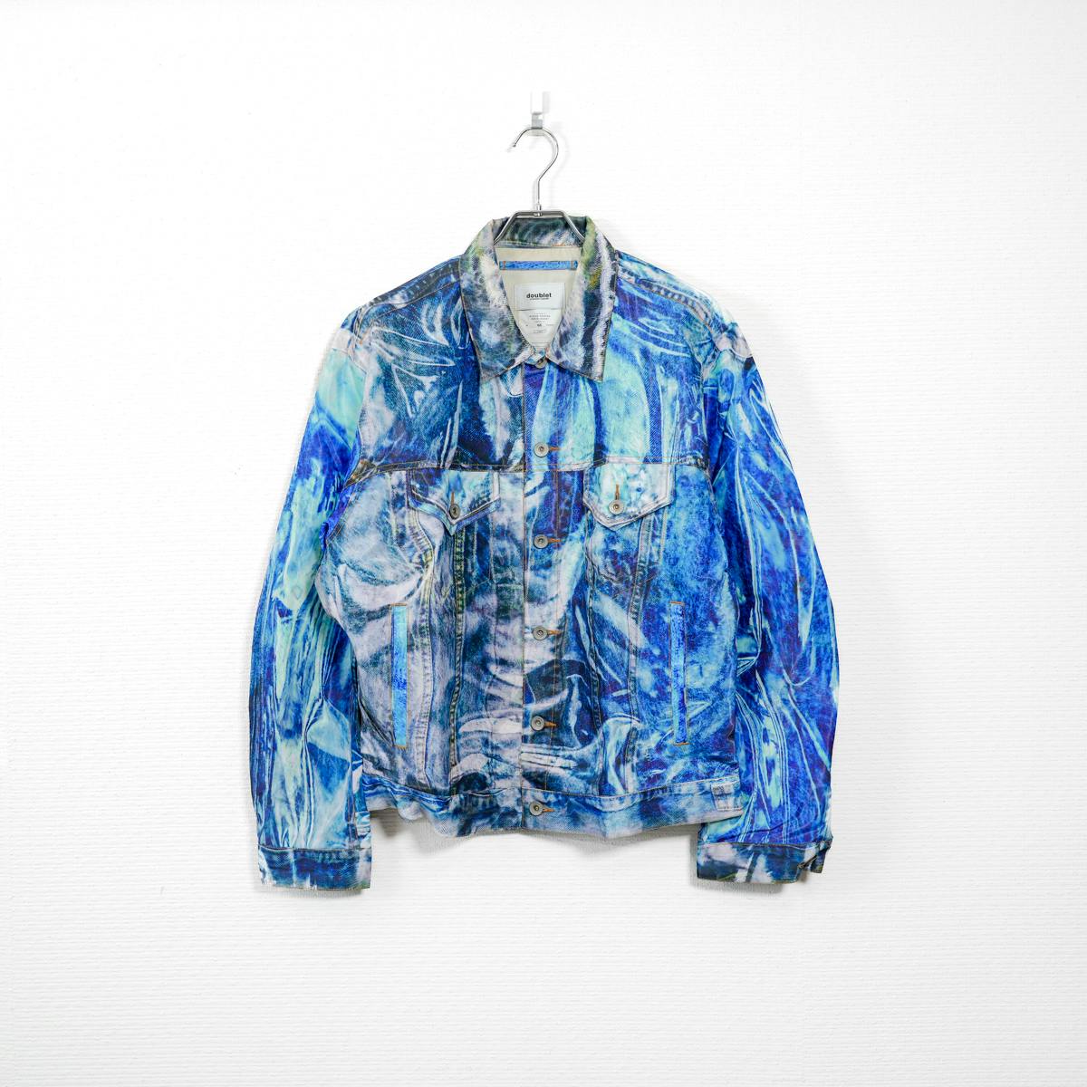 DOUBLET SS2023 MIRAGE PRINTED DENIM JACKET L ブルー - ARCHIVESTOCK