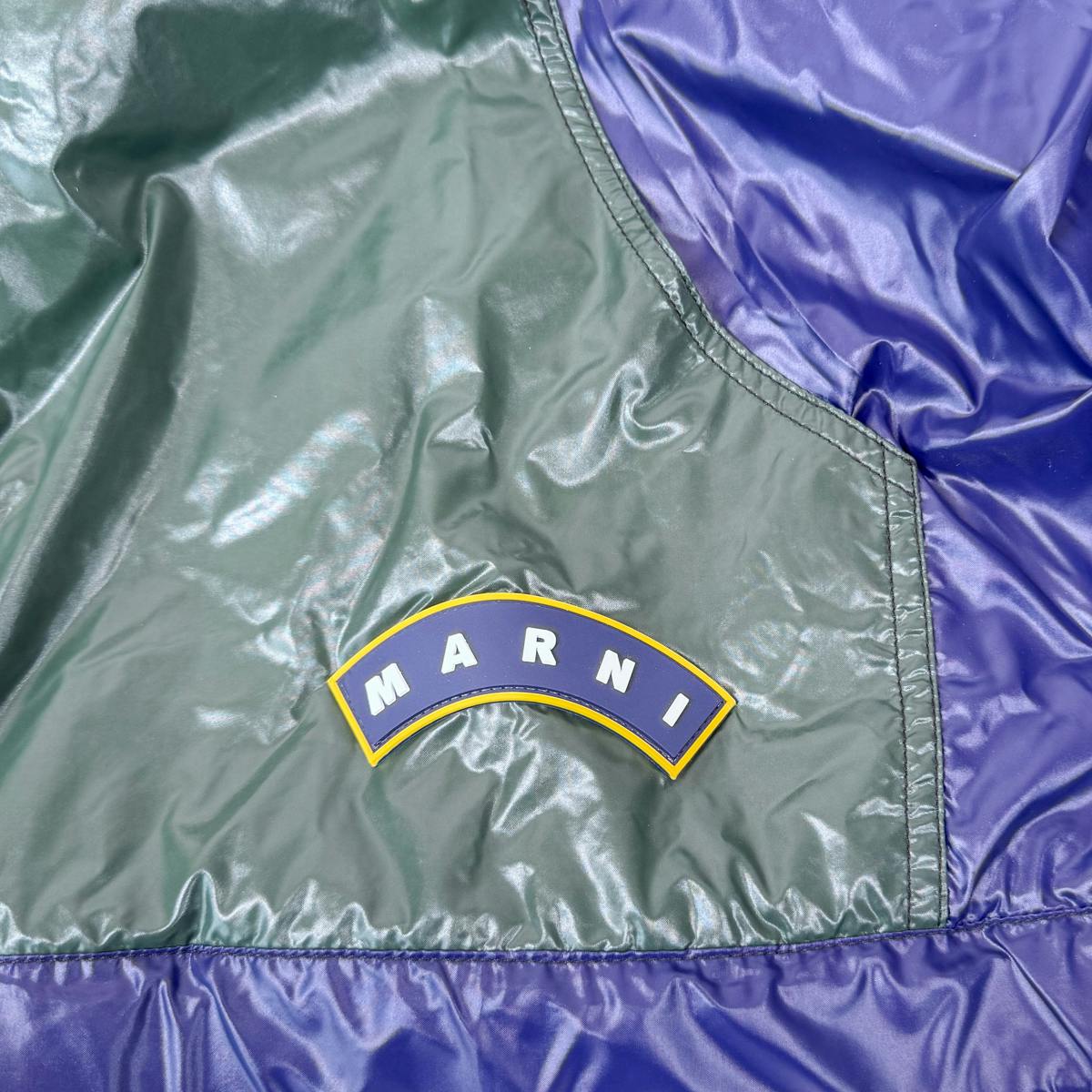MARNI マルニ カラーブロック ロゴ パッチ ナイロン ジャケット