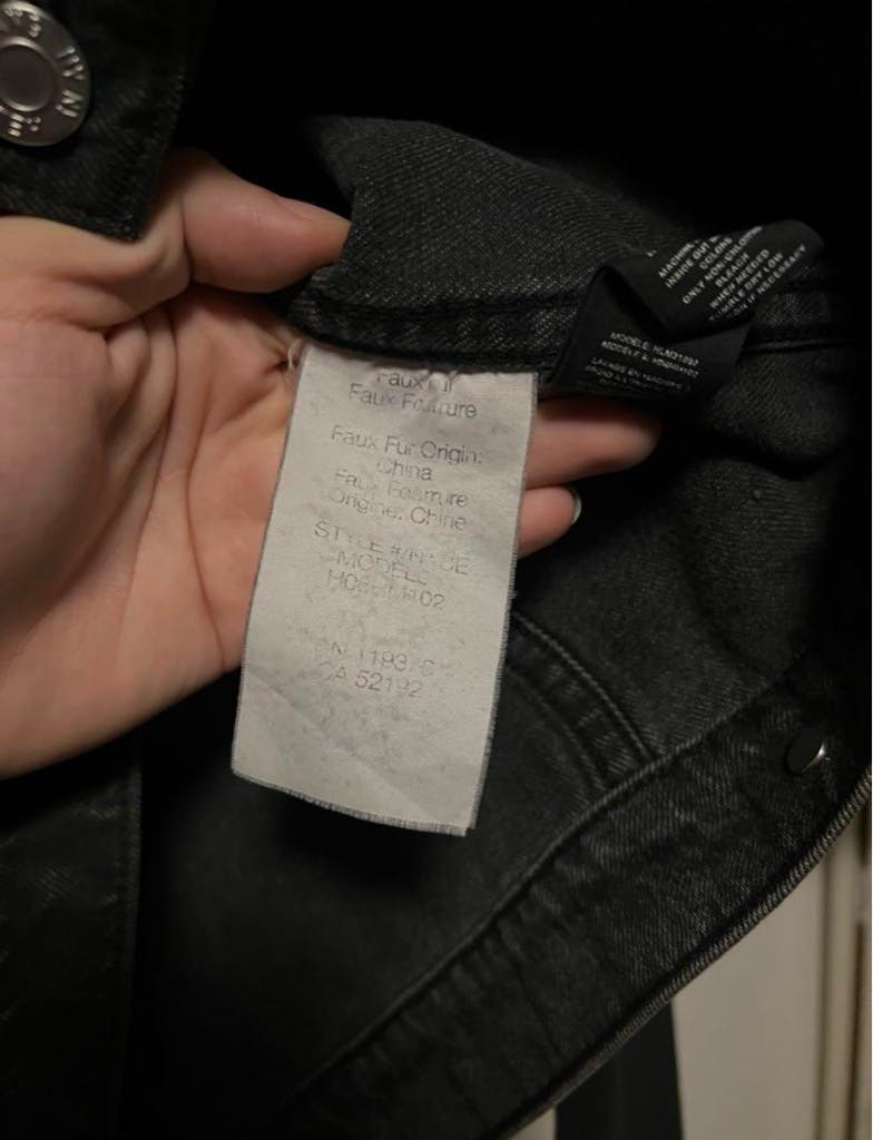 Helmut Lang Fur Collar Wax Denim Jacket コーティングデニム